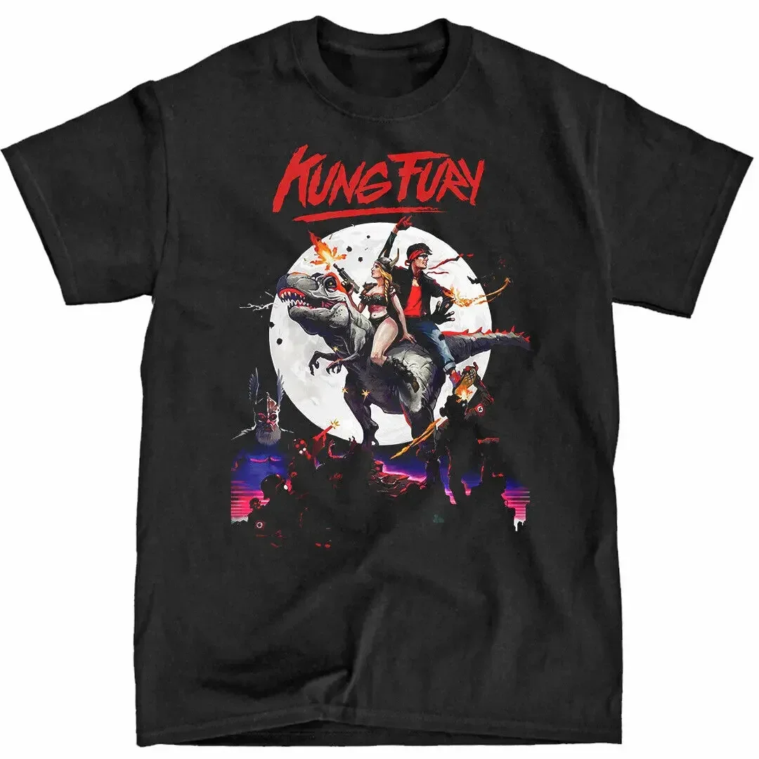 Kung Fury Dinosaur Black T-Shirt - Ships Fast! High Quality!