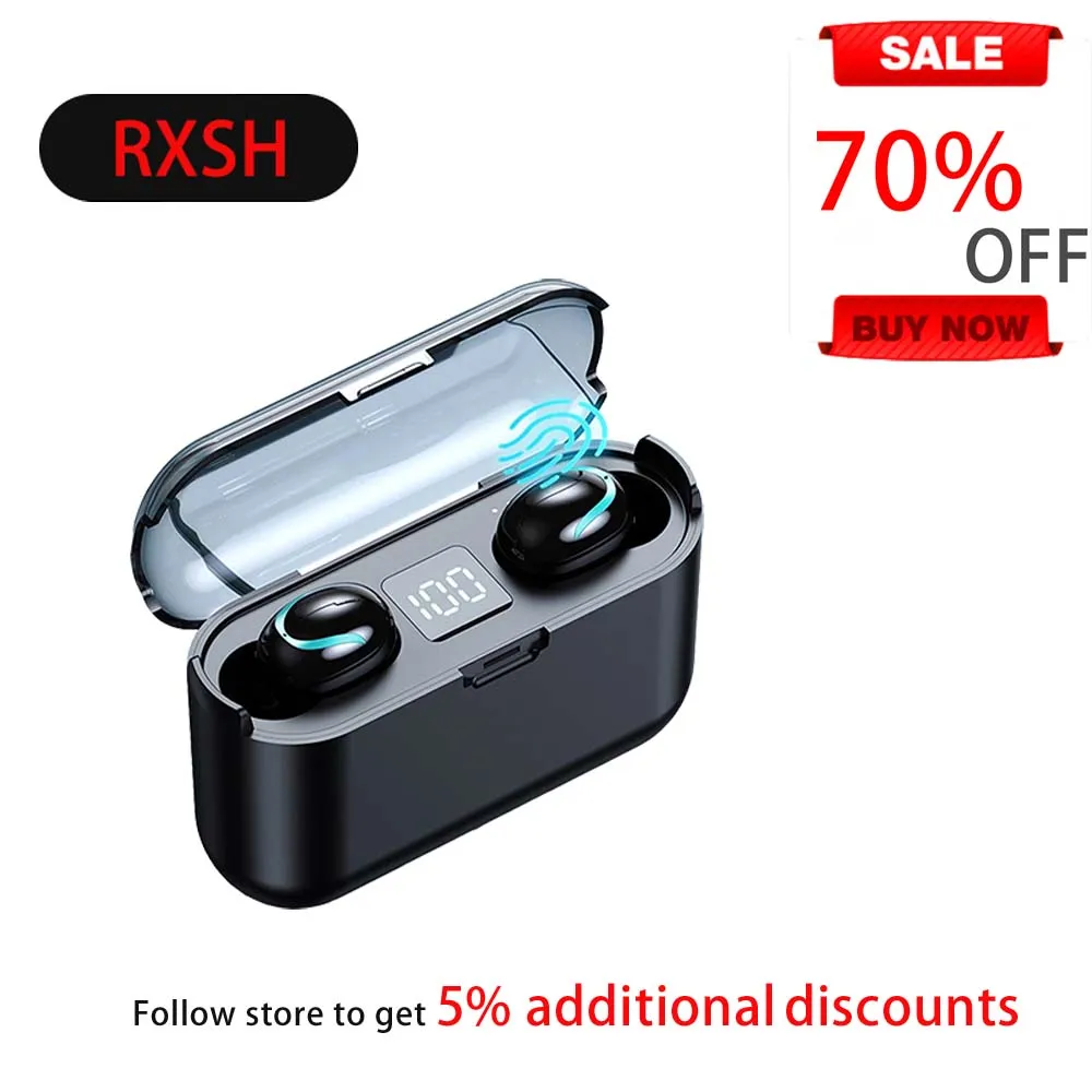 

TWS Wireless Bluetooth-compatible Headphone Intelligent Noise Reduction Waterproof Earphone 9D Sound HD Voice Earplugs with Mic