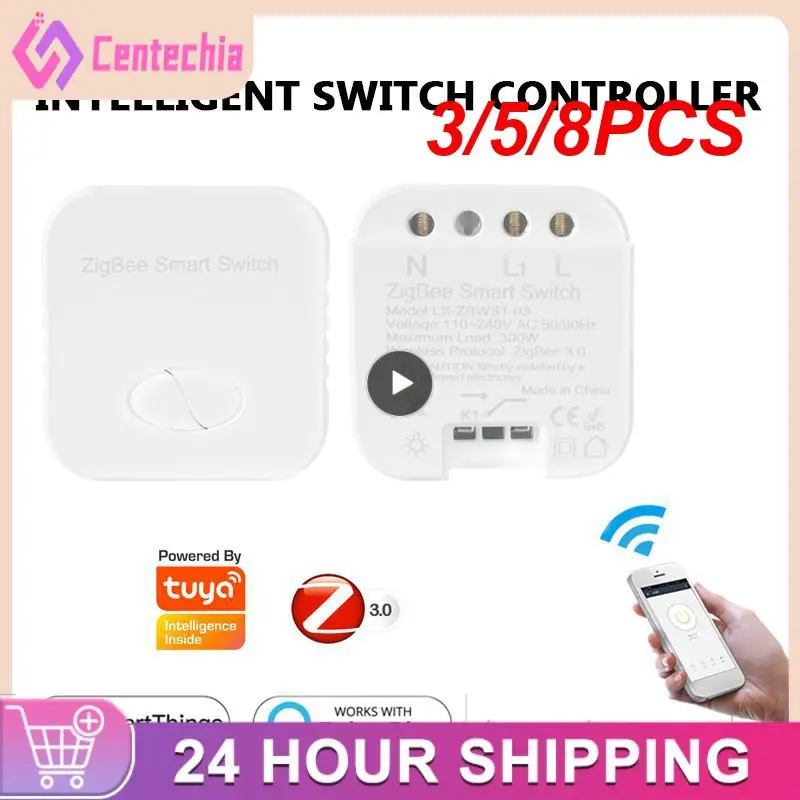 

3/5/8PCS Tuya Zigbee 3.0 Smart Switch Remote Control Hands-free Smart Switch 110v- 240v/ac 1 Gang Relay Module Switch