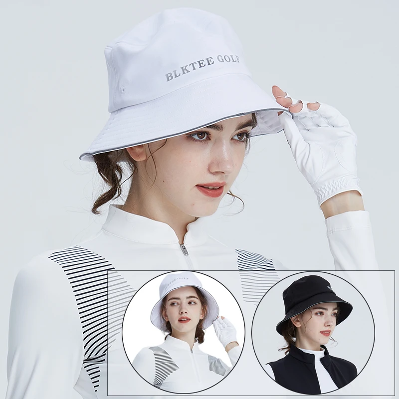 

Blktee Female Foldable Golf Fisherman Hats Sun Protection Golf Caps Wide Brim Anti-UV Bucket Hat Ladies Outdoor Sun Visor