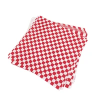 100pcs fried liners multifunctional red white grid fried liners sheet deli tray basket oil paper for home shop
