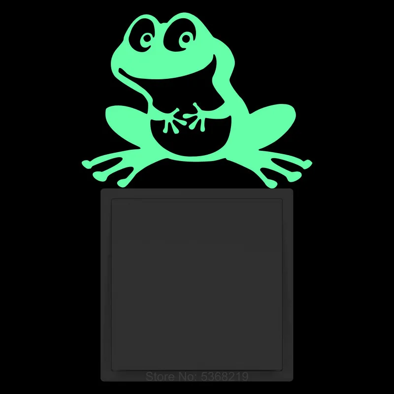 Мультяшная лягушка светящаяся наклейка настенный выключатель для детской