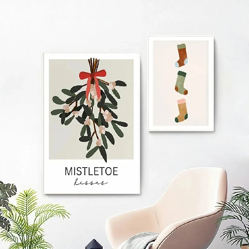 Рождественские рождественские постеры с принтами