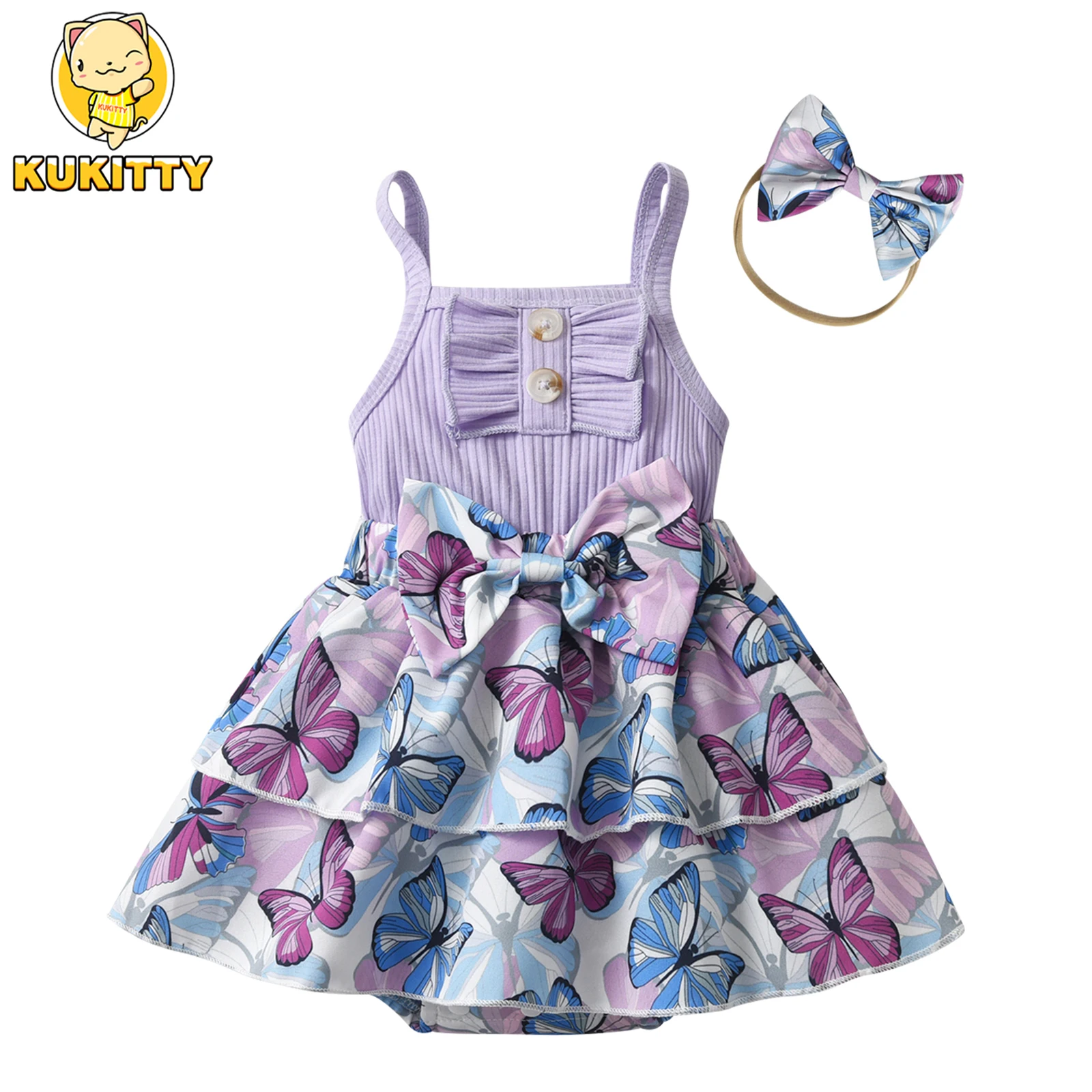 Боди и повязка на голову для новорожденных девочек комплект из 2 предметов с