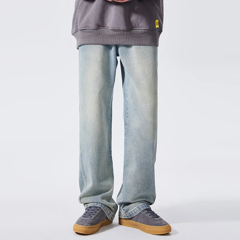 Blue Baggy Jeans Men Fashion Casual Straight Jeans Men Japanese Streetwear Hip Hop Loose Denim Pants Mens Trousers S-3XL