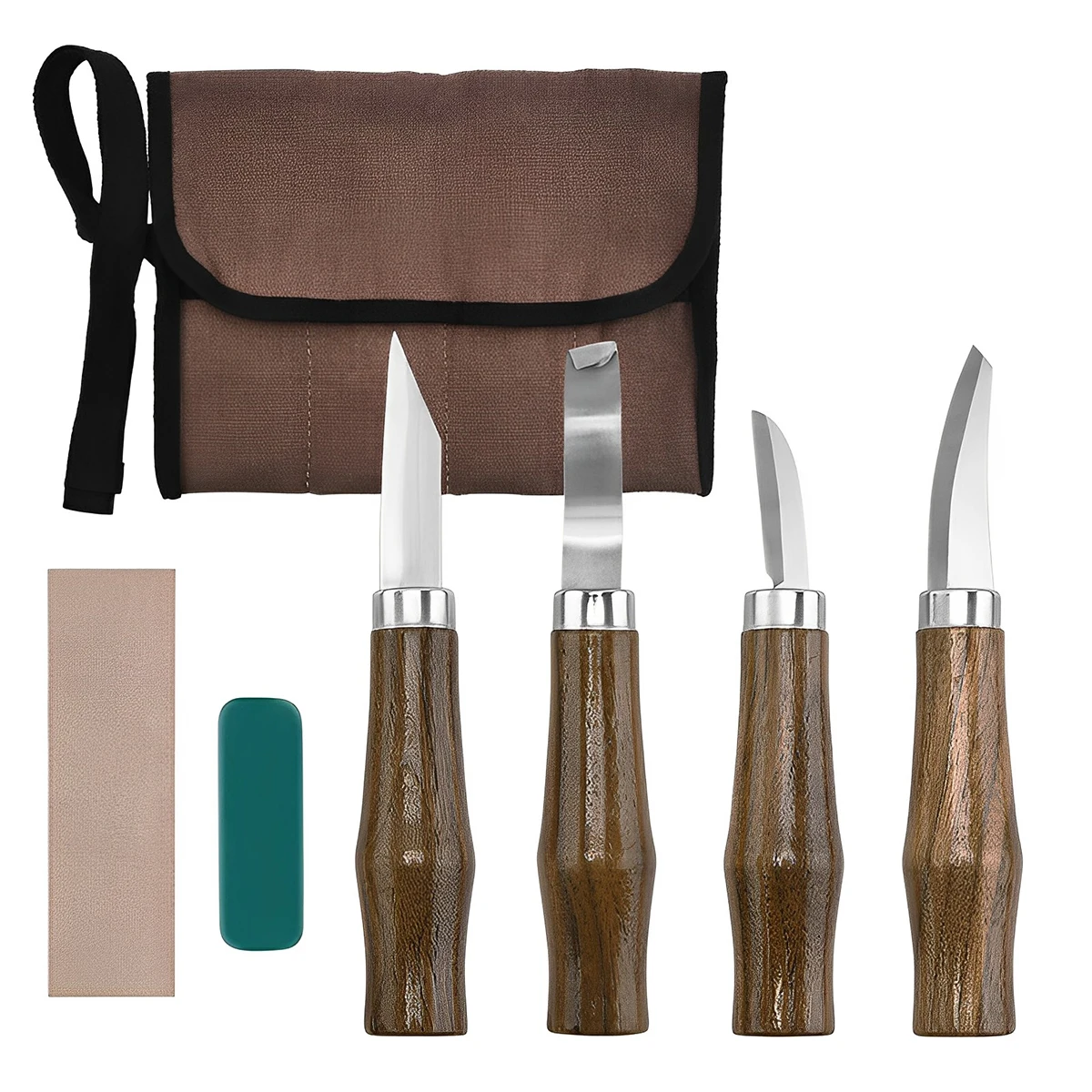 

Wood Carving Tools Set Wood Carving Chisels Portable Wood Engraving Tools Kit with Polishing Wax Sharpening Leather Storage Bag