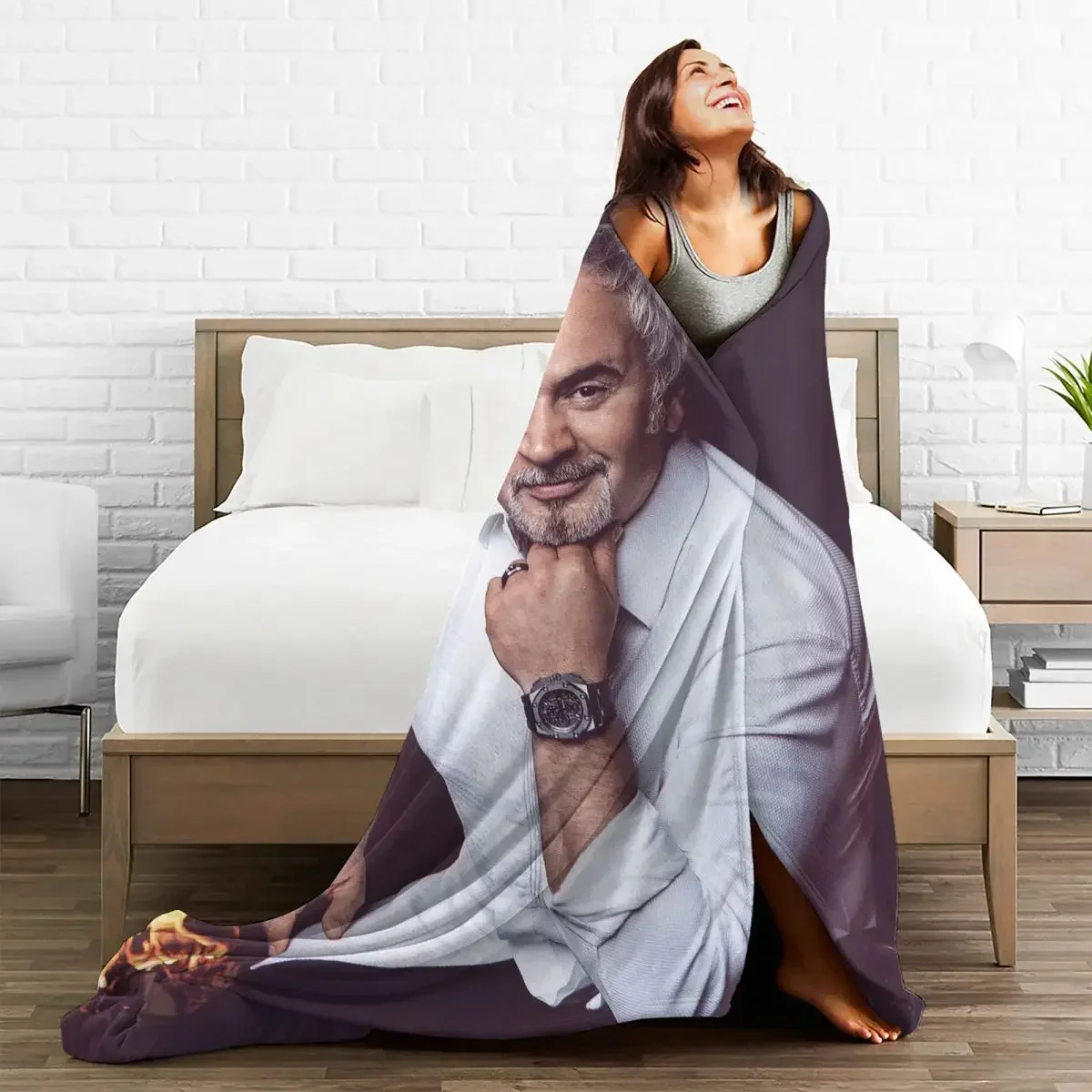 Плед Valery Meladze в шотландскую клетку украшение подарок певец легкое тонкое