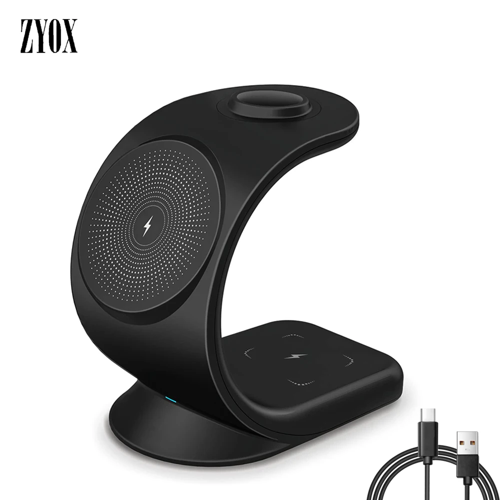 

3 IN 1 Qi Magnetic 15W Fast Wireless Charger Stand For iPhone 13 12 Mini Apple Watch IWatch Airpods Pro 2 Charging Dock Station
