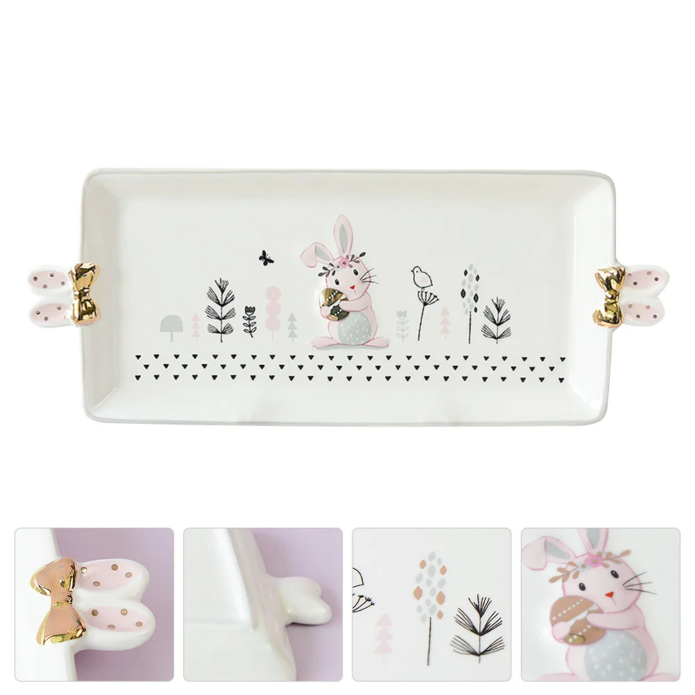

Plate Dinner Tray Dish Fruit Breakfast Rectangular Easter Trinket Cartoon Homeplates Sashimi Casserole Ceramic Pastry Mousse