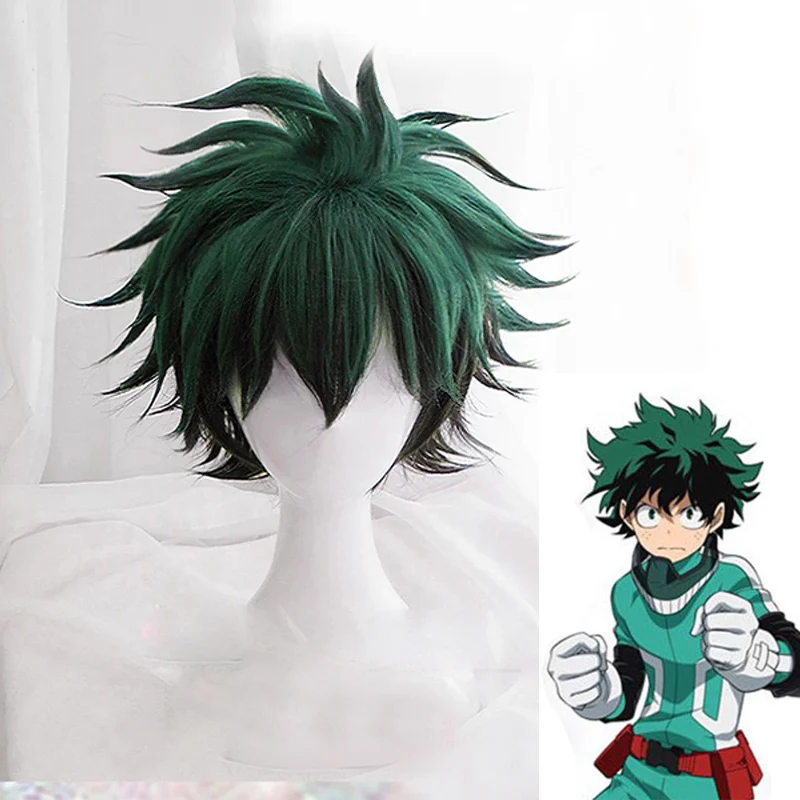 

My Hero Academia Izuku Midoriya Wig Boku No Hero Academia/Academy Cosplay Hair Izuku Midoriya Deku Wig Cosplay Wig + Wig Cap