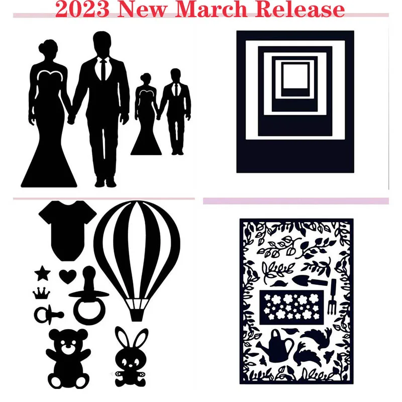 

Hot Air Balloon Bride And Groom 2023 New March Release Metal Cutting Dies For Diy Scrapbook/photo Album Decor Embossed Paper