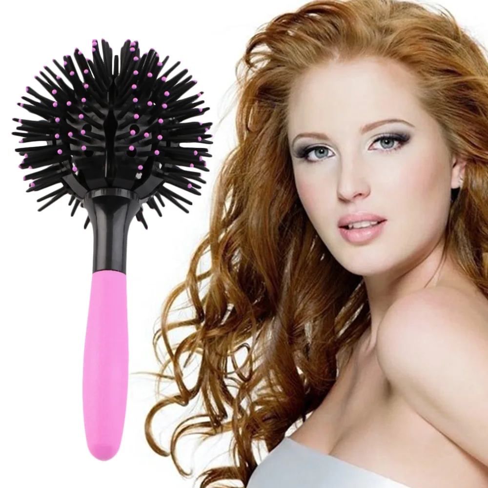 

2022 3D Round Hair Brush 360 Degree Spherical Hair Styling Tool Heat Resistant Stirring Brush Curling Brush Massage Comb