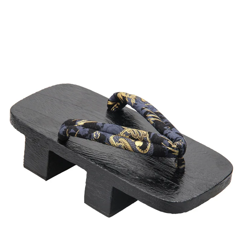 

Geta Clogs Men Japanese Style Dragon Kimono Toe Shoe Anime Cosplay Traditional Wooden Flip Flop Oriental Samurai Costume Slipper