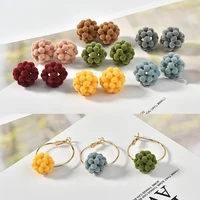 micro pile hollow myrica rubra pearl ball diy handmade earrings earrings fa shi pin materials accessories 4pcs