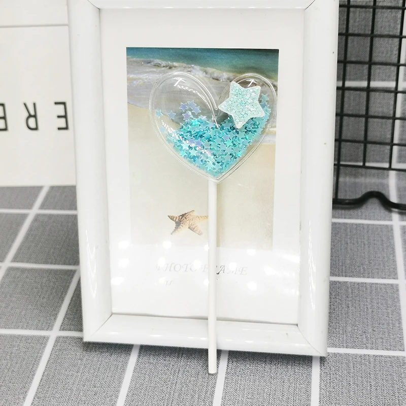 1 шт. торт в форме сердца розовая синяя звезда блестящая пятиконечная Корона