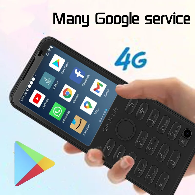 Najtaniej Qin F21 Pro Google Play Sklep Inteligentny Ekran Dotykowy Telefon Wifi 5G + 2.8 Cal 32GB 64GB Bluetooth 5.0 480*640 Duoqin Android 11 Mobile