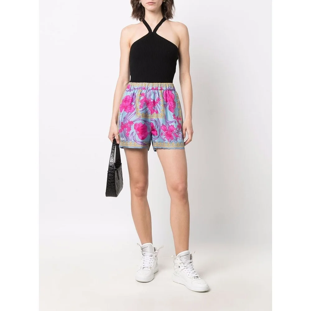 

Big Name Summer Satin 3D Printing Loose Casual Women's High Waist Shorts 2022New Ladies High Quality Pants y2k Clothes bra XL