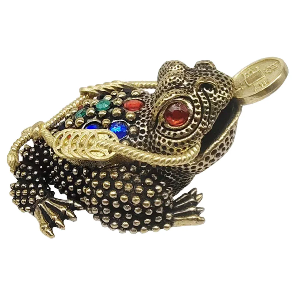 

Brass Golden Toad Ornaments Chinese Table Decor Sculpture Gift Desk Statue Style Vintage Home