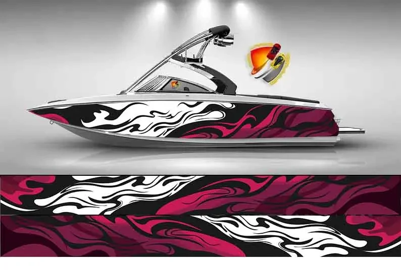 Серый и синий шестиугольник современная графическая виниловая наклейка на лодку