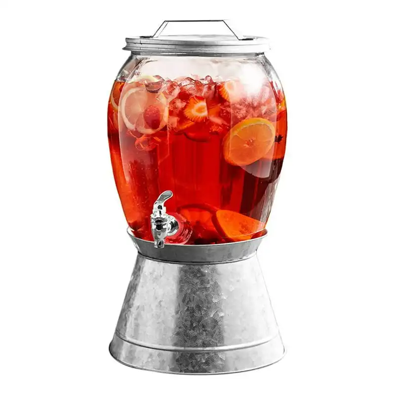 

Setter, Beverage Dispenser, Glass Jug with Metal Stand , 2 Gallons Water bottles Cups Sublimations blanks Kawaii Fathers day gif