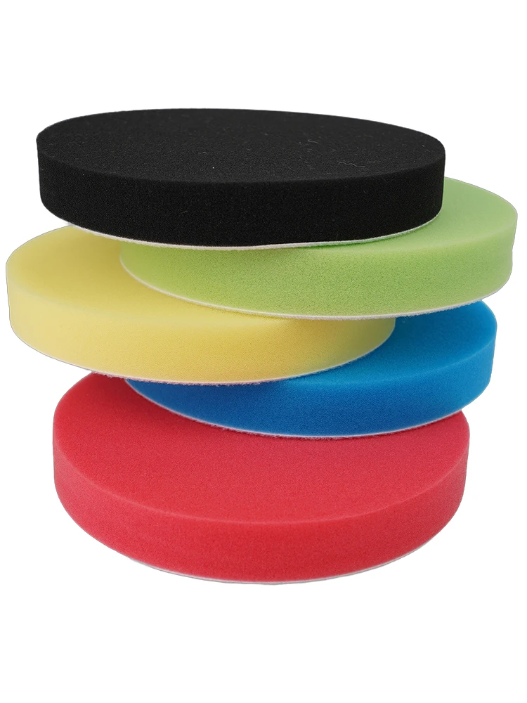 Автомобильные круглые плоские пенопластовые полировальные подушечки набор