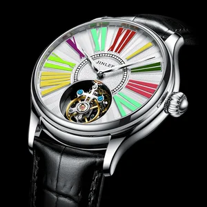 Jinlery Real Tourbillon Hand Wind Mechanical Watch for Men Mechanical Wristwatches Luxury Men Watch  in Pakistan