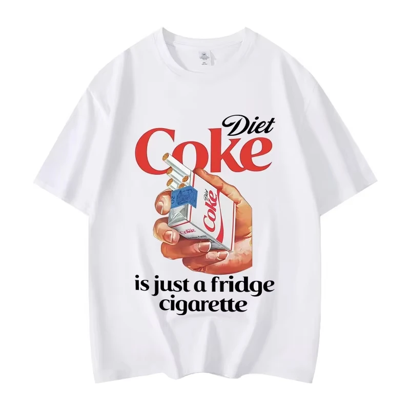 Фото Мужская футболка Fuuny Just A Fridge Cigarette Coke, модные футболки высокого качества в стиле Харадзюку для мужчин и женщин, повседневные футболки с коротким рукавом №2