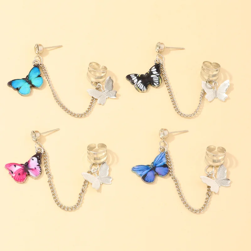 

Trendy Butterfly Clip Stud Earrings For Women Teens Girls Elegant Hip Hop Style Statement Earrings Party Fashion Jewelry Gifts