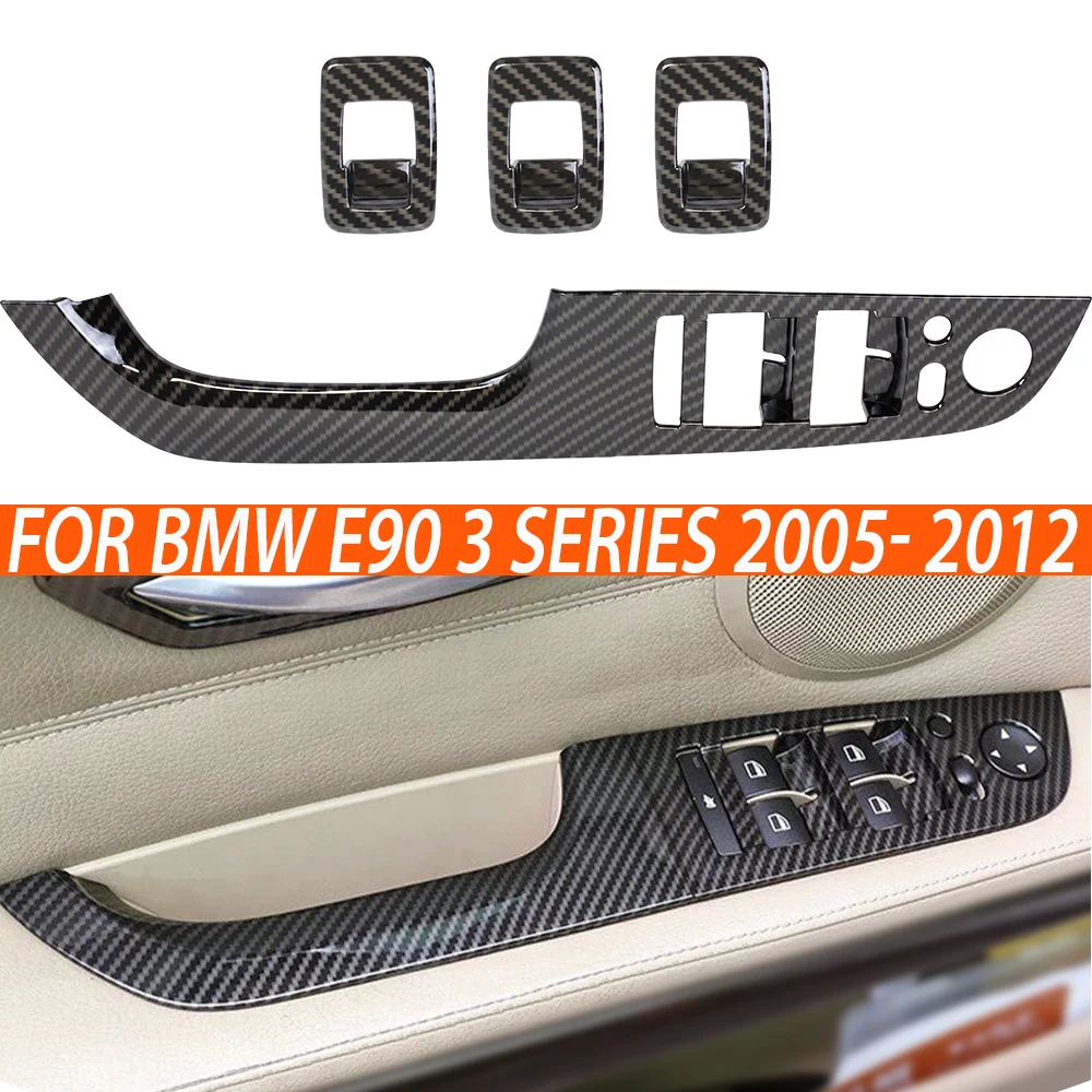 

4pcs LHD ABS glass lift Panel switch Button Cover frame trim for bmw e90 3 Series car interior trim accessories 2005-2012