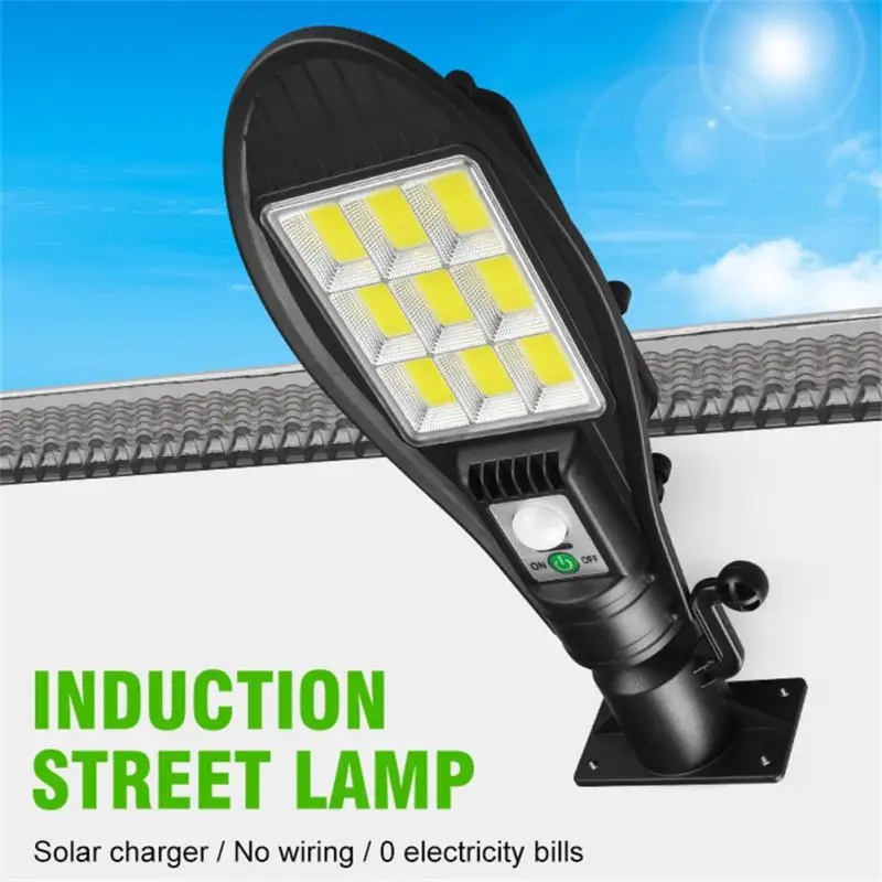 

117/108/72 COB Solar LED Street Light Waterproof Smart Remote Control PIR Motion Sensor Lamp Outdoor Garden Security Wall Light