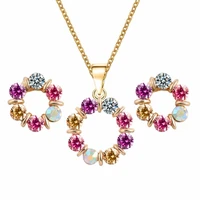 necklace shiny jewelry accessory exquisite pendant necklace earrings set women necklace for dating