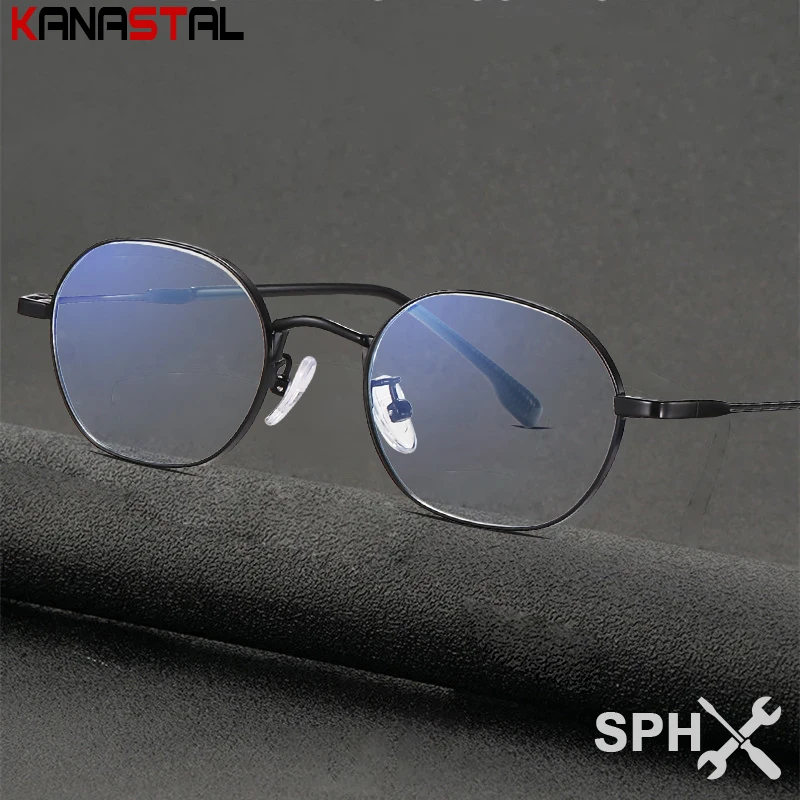 Очки для чтения мужские аксессуар в металлической круглой оправе с защитой от