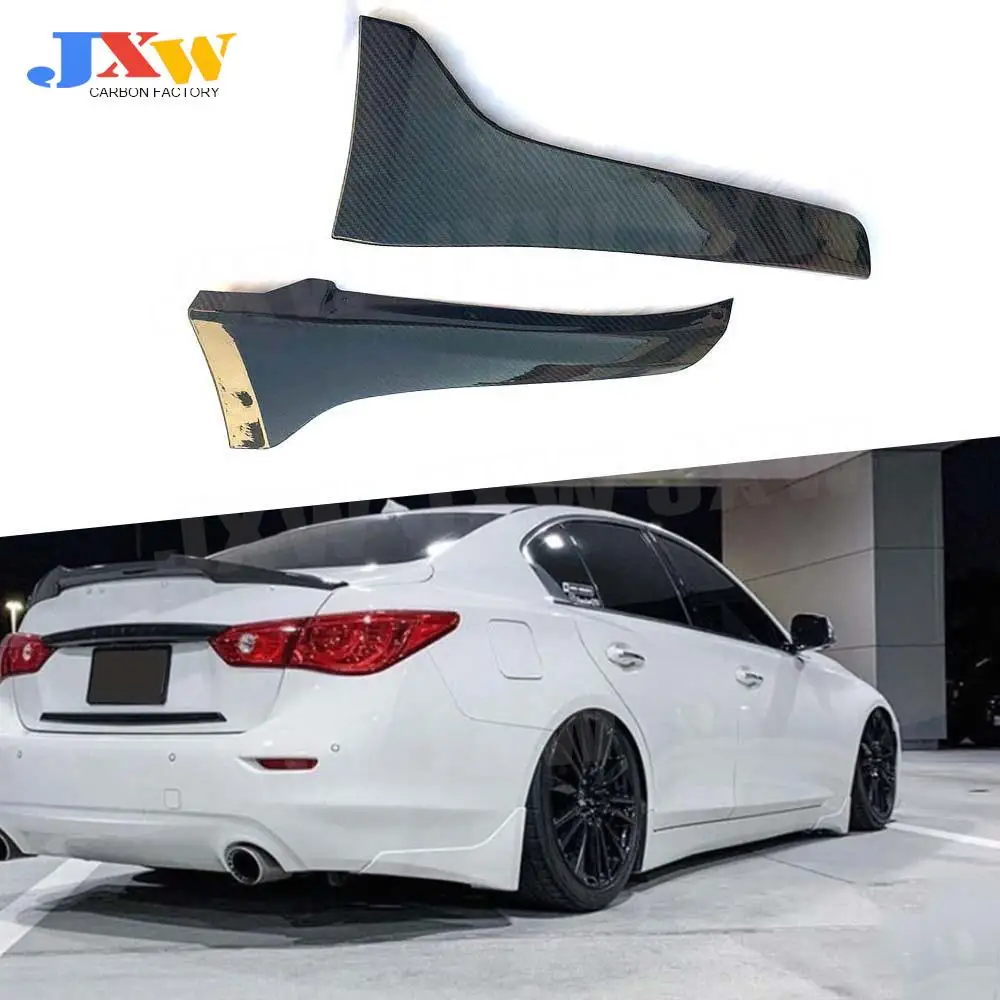 

Carbon Fiber /ABS Black Front Bumper Splitter Lips Rear Bumper Splitters Mudguard Trims For Infiniti Q50 Base Sport 2018-2021