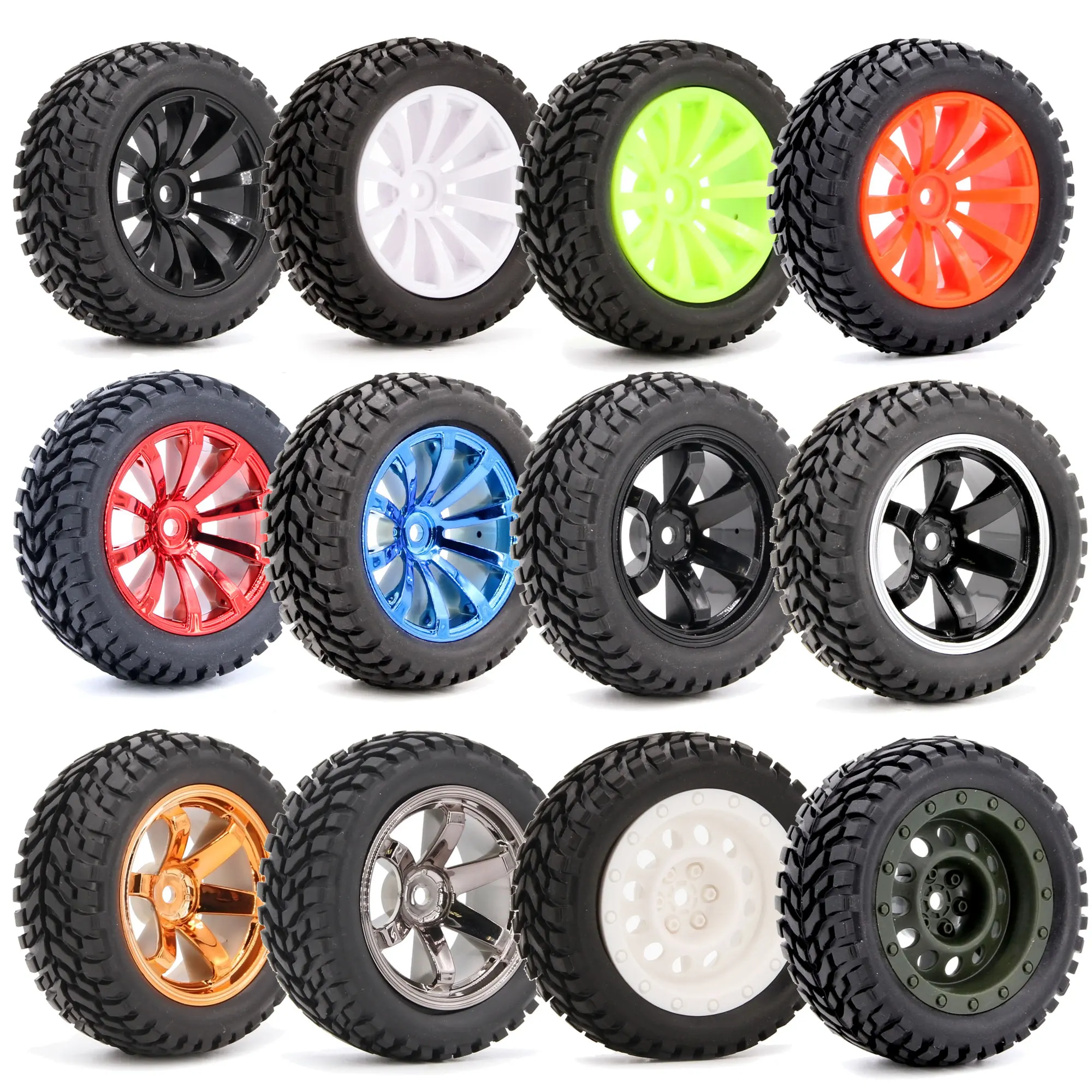 4Pcs 75mm Upgrade Wheels Off Road Buggy Tires Wheel for Wlto
