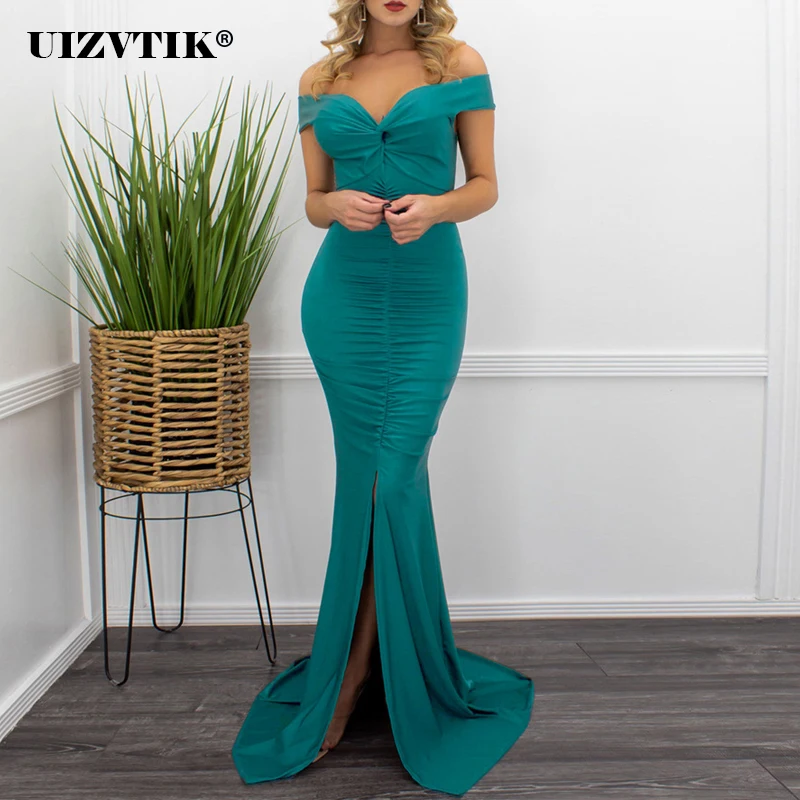 

Sexy Strapless Evening Dinner Mermaid Dress Women Summer 2022 Elegant Long Party Dresses Female Casual Solid Slim Fit Maxi Dress