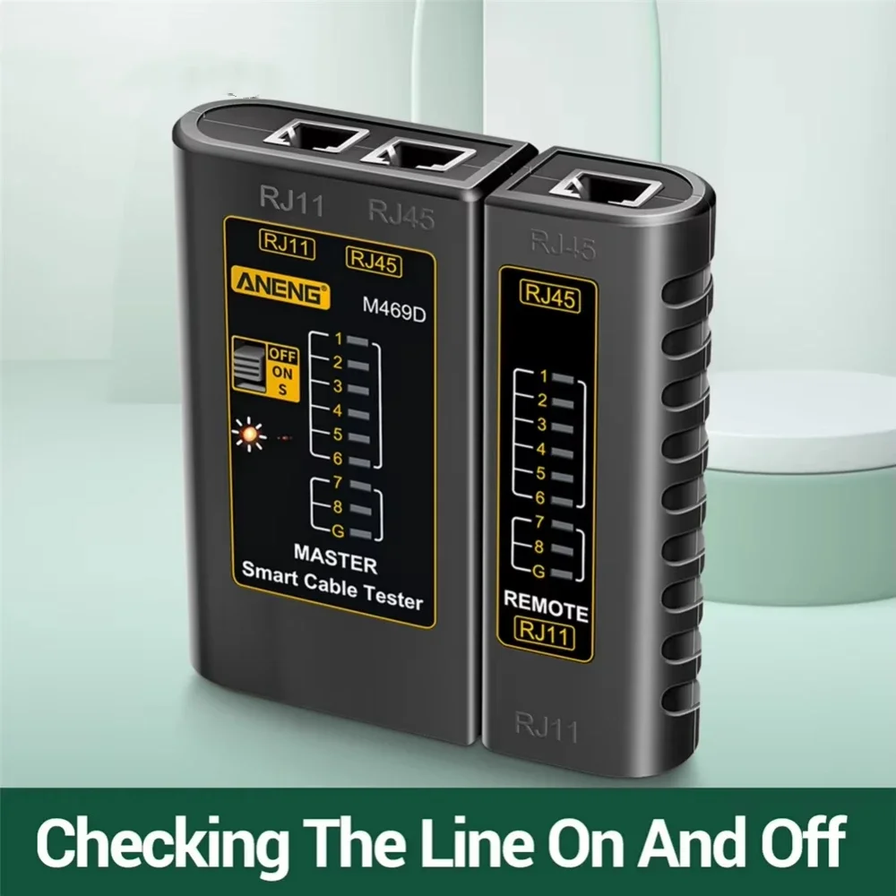 Тестер сетевого кабеля ANENG M469D тестер для RJ45 RJ11 RJ12 CAT5 UTP Lan сетевой инструмент