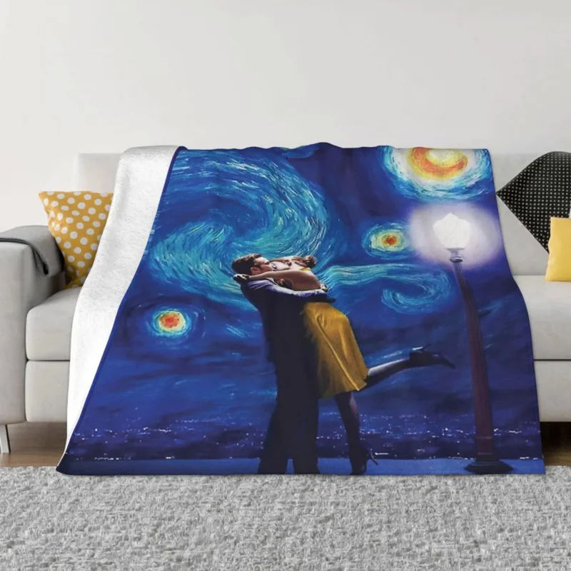 

Van Gogh Oil Painting Art Blankets Coral Fleece Plush Decoration Bedroom Bedding Couch Bedspread