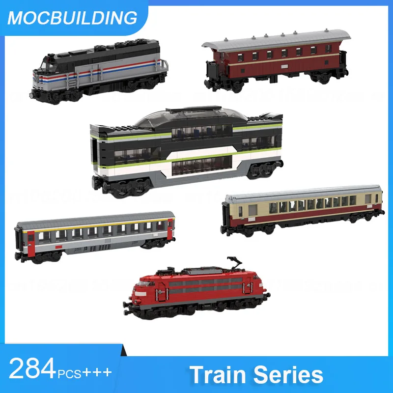 

MOC Building Blocks Dome Car for Passenger Train DIY Assembled Bricks City Express Educational Children Xmas Toys Gifts 284PCS