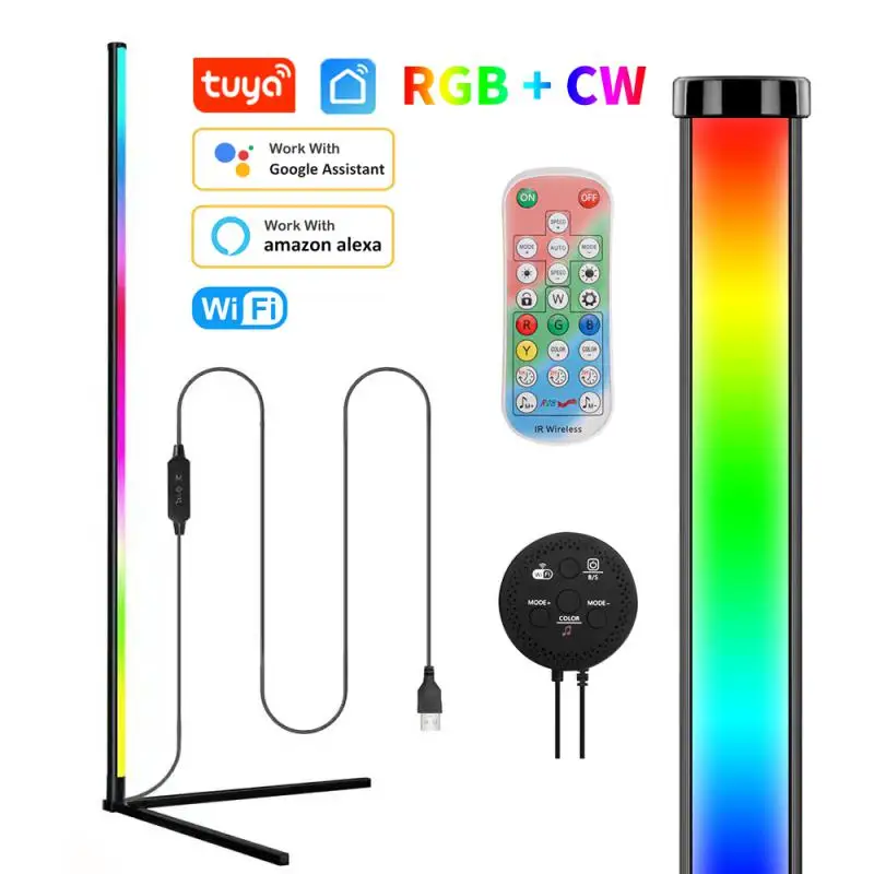 

RGB LED Floor Lamp Bedroom Bedside Living Room Decoration Corner Lighting APP Remote Voice Control With Alexa Google Assistant