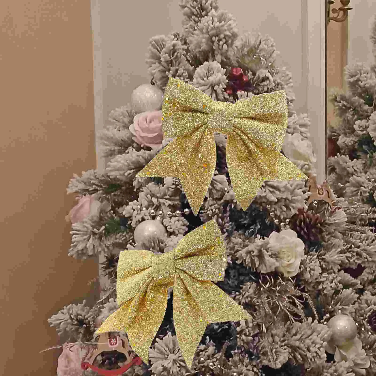 

6 Pcs Christmas Bow Gifts Ornament Decor Home Small Bow-knot Decors Foam Xmas Tree Decoration