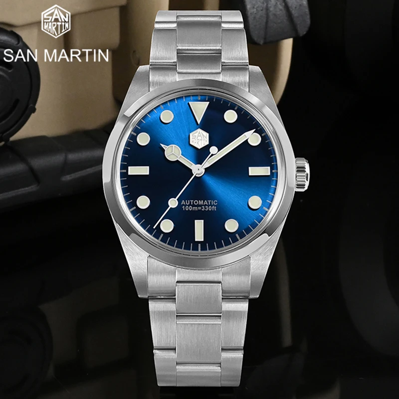 

San Martin 39mm Explore Watch Men Luxury Fashion Sport PT5000 Automatic Mechanical Clock Sapphire 10Bar Diver BGW9 Luminous