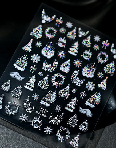 Рождественские наклейки для ногтей HotPress