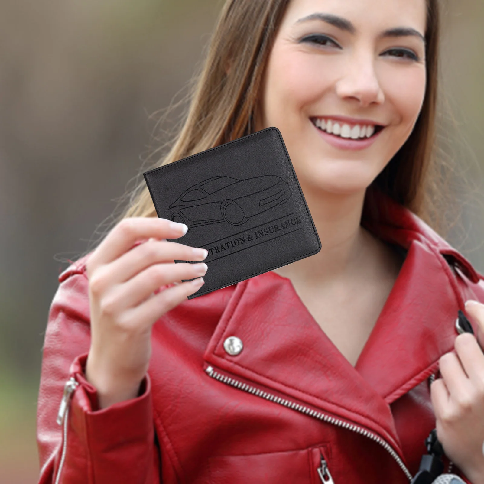 

Insurance Card Holder Registration Leather Vehicle Glove Box Car Organizer Men Women Wallet Accessories for Car Truck Motorcycle