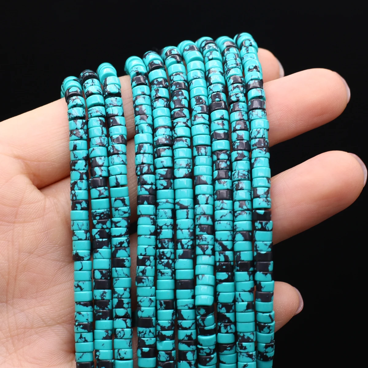 

1pcs Natural Stone Round Flat Slices Beads Blue Turquoise Ornaments Making DIY Exquisite Necklaces Bracelets Jewelry Gift 2x4mm