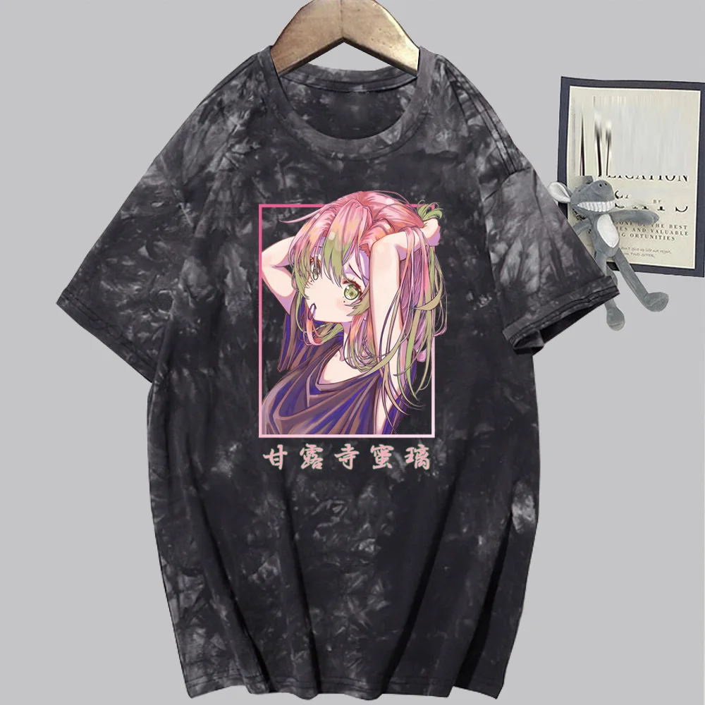 

Demon Slayer T-Shirt Kanroji Mitsuri Print 2022 Tie-Dye Print Style Top Loose Style T-Shirt