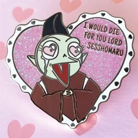 inuyashas sesshoumaru retinue jaken enamel pin cartoon shiny heart shaped little monster brooch anime fans badge jewelry gift