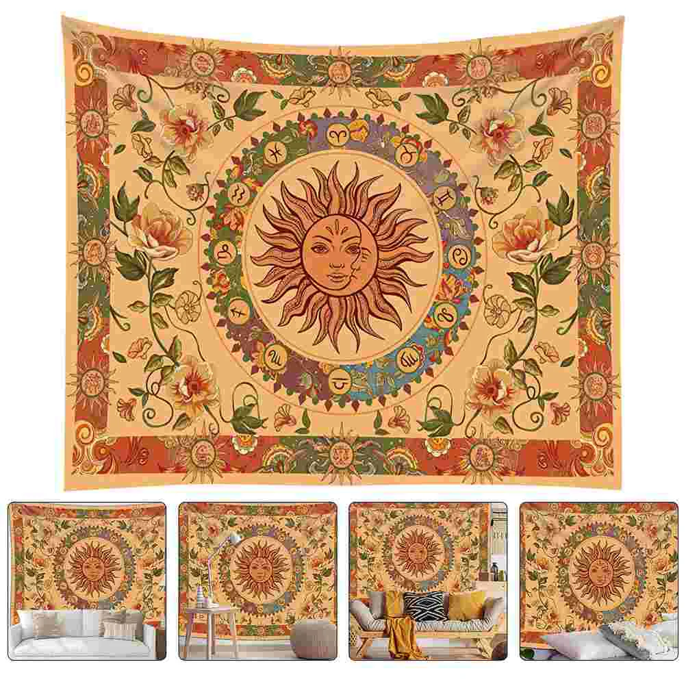 

Background Blanket Decoration Home Sun Moon Face Tapestry Wall Hanging Backdrop