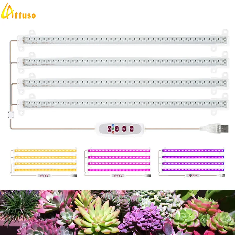 Led Grow Light Full Spectrum Phytolamp For Plants 30cm 5V USB Phyto Bar Lamp Therapy Flower Seeds Greenhouse And Hotbeds Tents