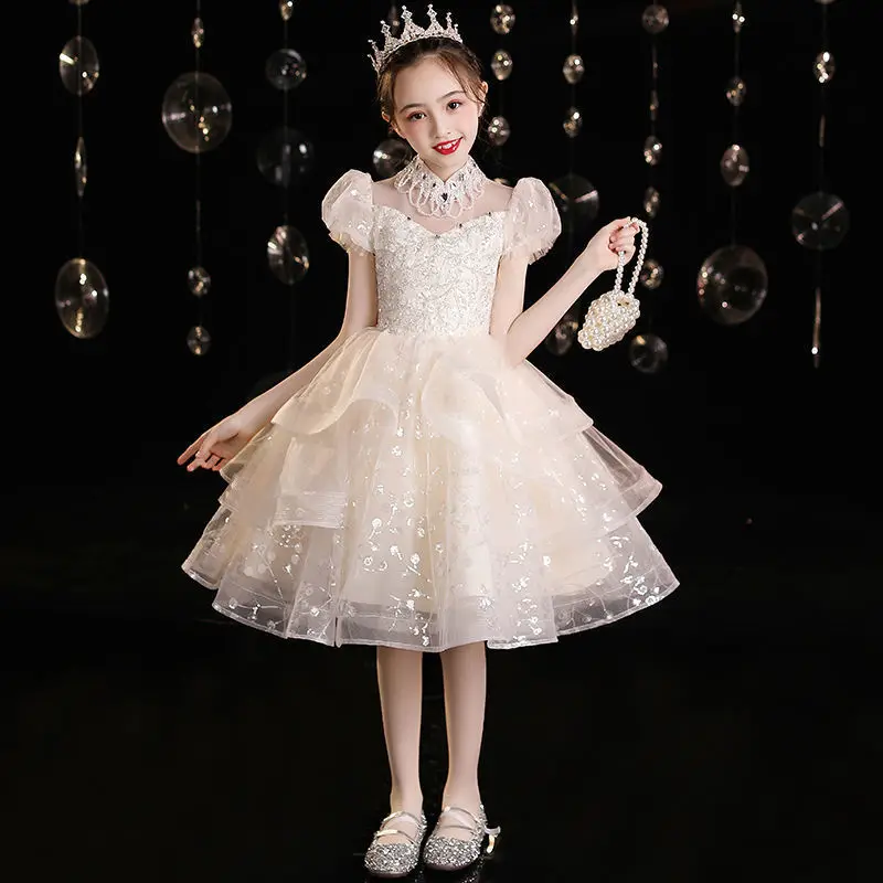 

Girl's Ceremonial Dress Childhood Dresses for Prom Ball Gown Robe Elegant Wedding Clothes Girls Children Eid Formal Party Kids