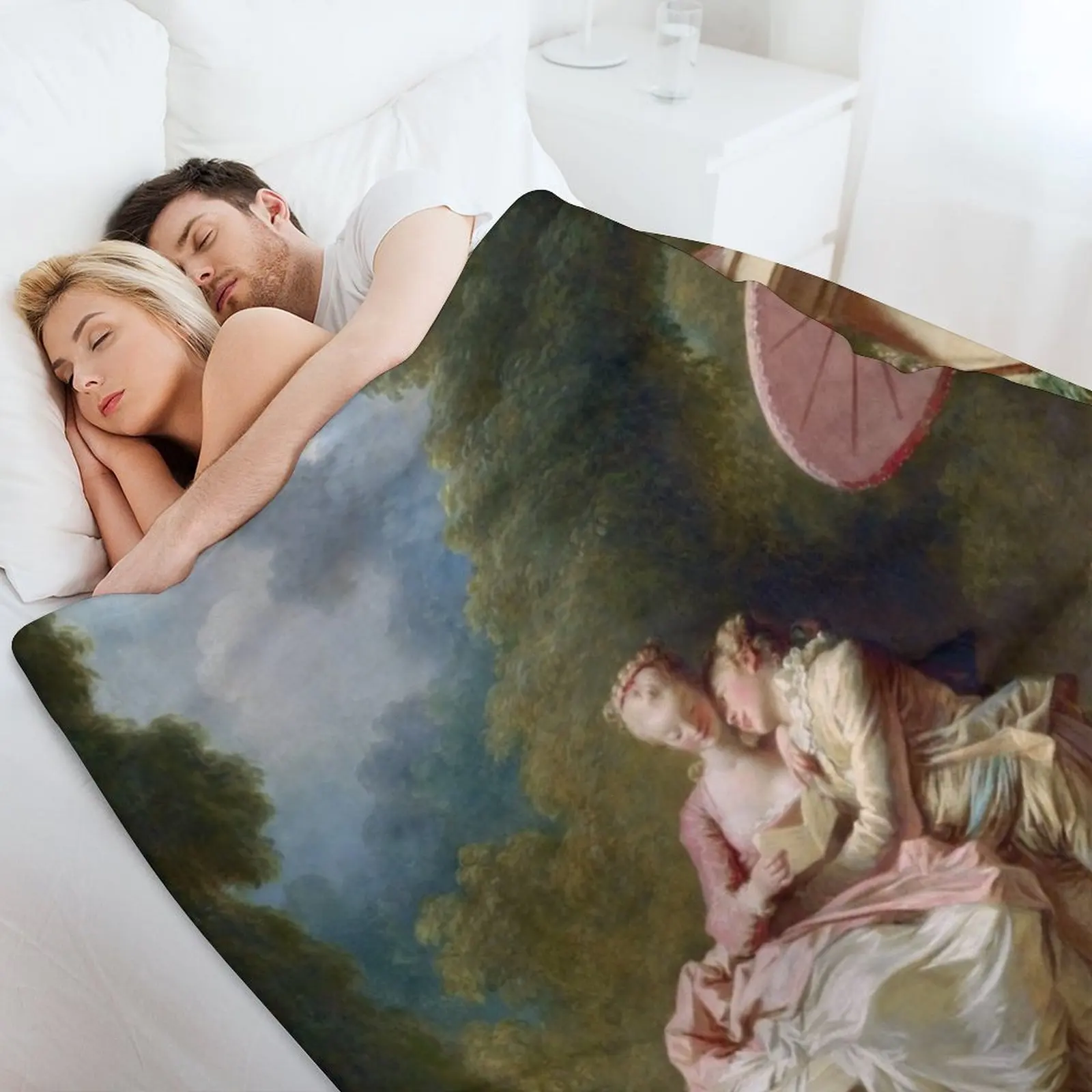 The Progress of Love: Love Letters Jean Honoré Fragonard Плед Мягкие красивые теплые зимние одеяла для